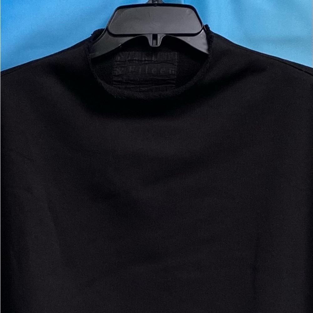 Frank & Eileen Audrey Funnel Neck Cotton Capelet Sweatshirt Size: OS Black - Picture 8 of 16